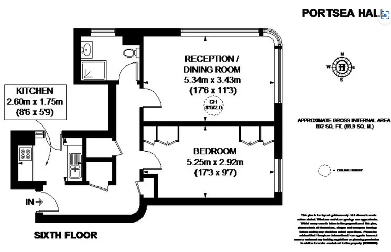 Floorplan 1 for Portsea Place Paddington W2