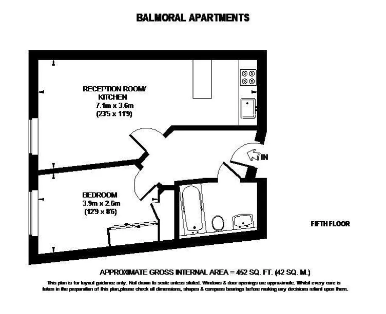 Floorplan 1 for Balmoral Apartments Praed Street Paddington W2