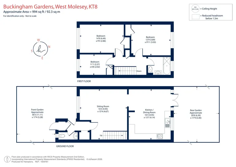 Floorplan 1 for Buckingham Gardens, West Molesey KT8