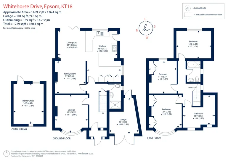 Floorplan 1 for Whitehorse Drive, Epsom, KT18