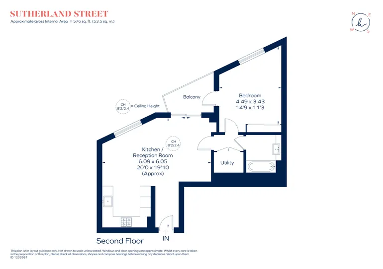 Floorplan 1 for Sutherland Street Pimlico SW1V