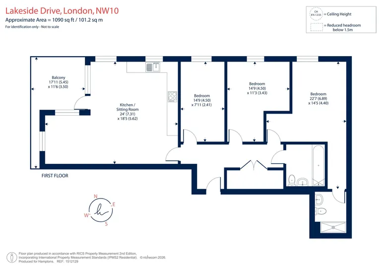 Floorplan 1 for Lakeside Drive London NW10