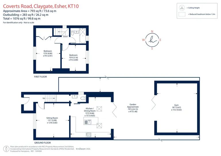 Floorplan 1 for Coverts Road, Esher, KT10