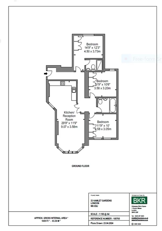 Floorplan 1 for Hamlet Gardens, 290 King Street, London, W6