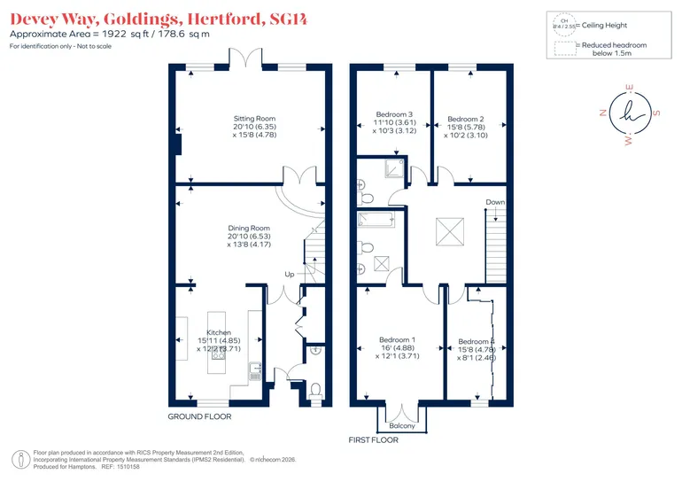 Floorplan 1 for Goldings, Hertford, SG14
