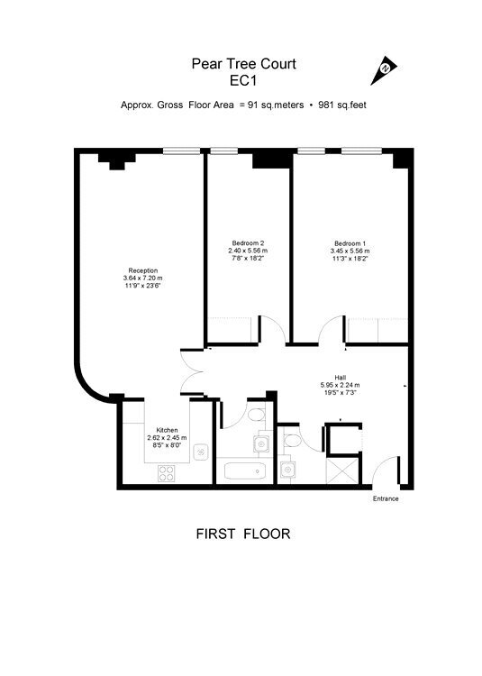 Pear Tree Court, Clerkenwell, London, EC1R floorplan