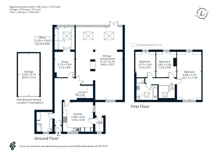 Floorplan 1 for Rowney Lane, Dane End, Ware, SG12