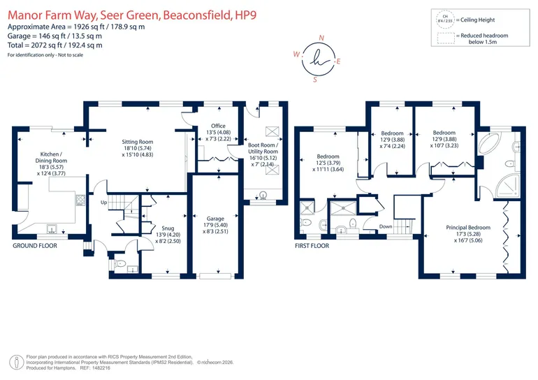 Floorplan 1 for Manor Farm Way, Seer Green, HP9