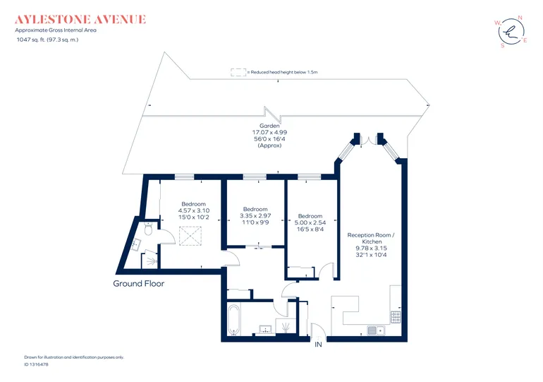 Floorplan 1 for Aylestone Avenue, London, NW6