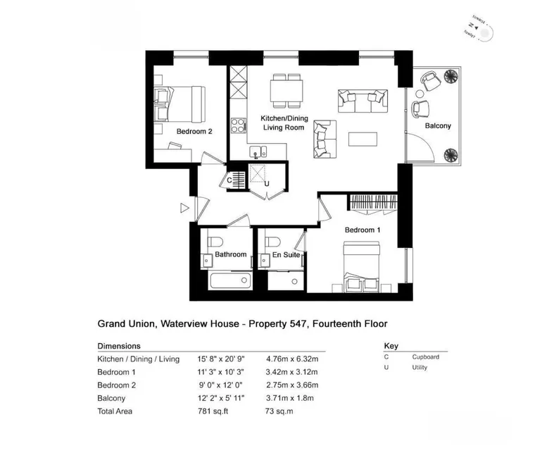 Floorplan 1 for Quay Walk Wembley HA0