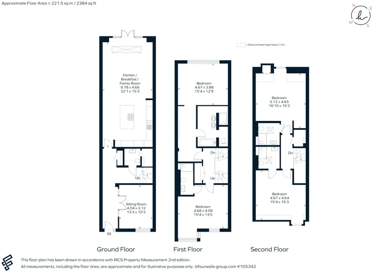 Floorplan 1 for No. 3 Ronmar Place, Oxshott, KT22