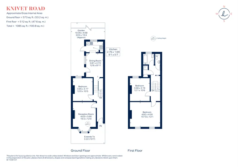 Floorplan 1 for Knivet Road, London, SW6