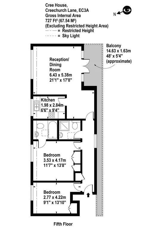 Floorplan 1 for Creechurch Lane EC3A, EPC:C