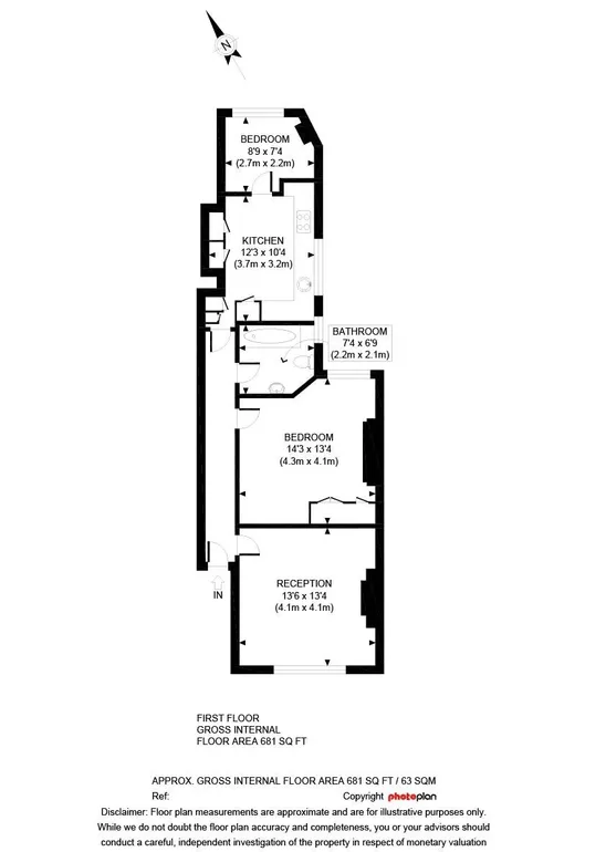 Floorplan 1 for Widley Road Maida Vale W9