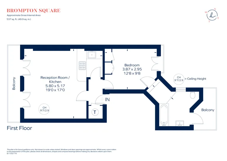 Floorplan 1 for Brompton Square Knightsbridge SW3