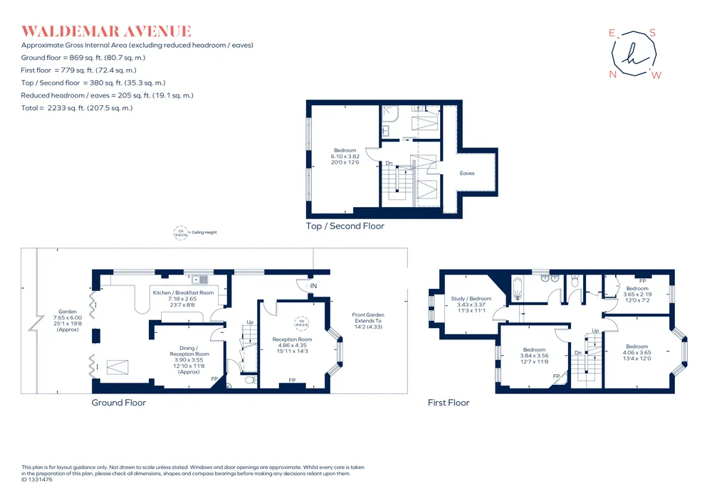 Floorplan for Waldemar Avenue, Ealing, W13