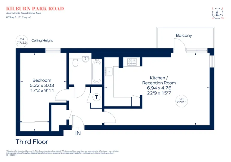 Floorplan 1 for Kilburn Park Road, London, NW6