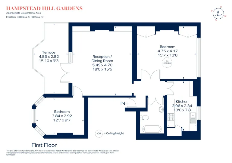Floorplan 1 for Hampstead Hill Gardens London NW3