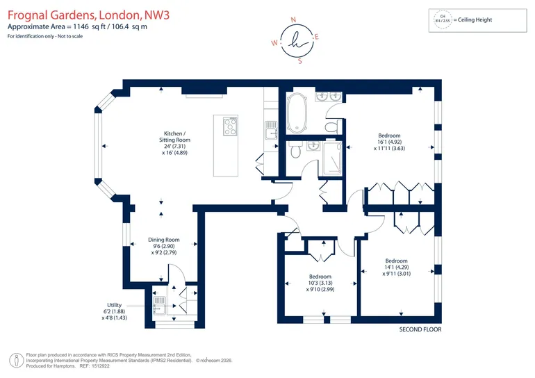 Floorplan 1 for Frognal Gardens London NW3
