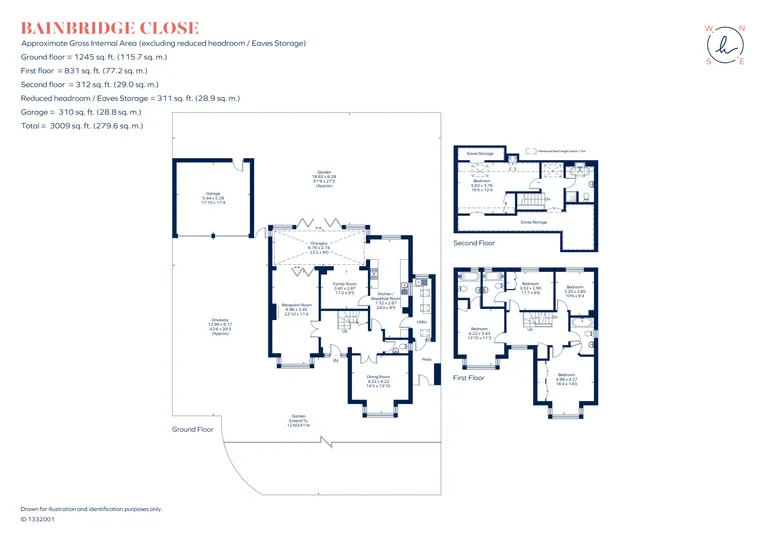 Floorplan 1 for Bainbridge Close, Richmond TW10