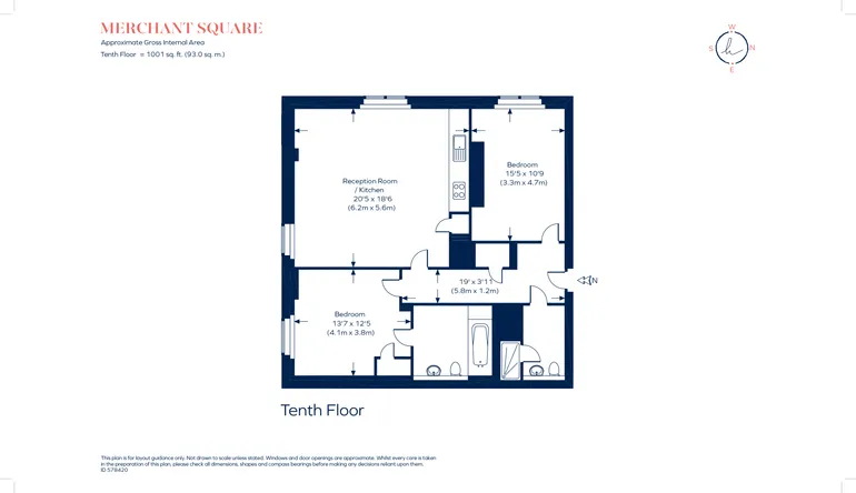 Floorplan 1 for Merchant Square East, London, W2