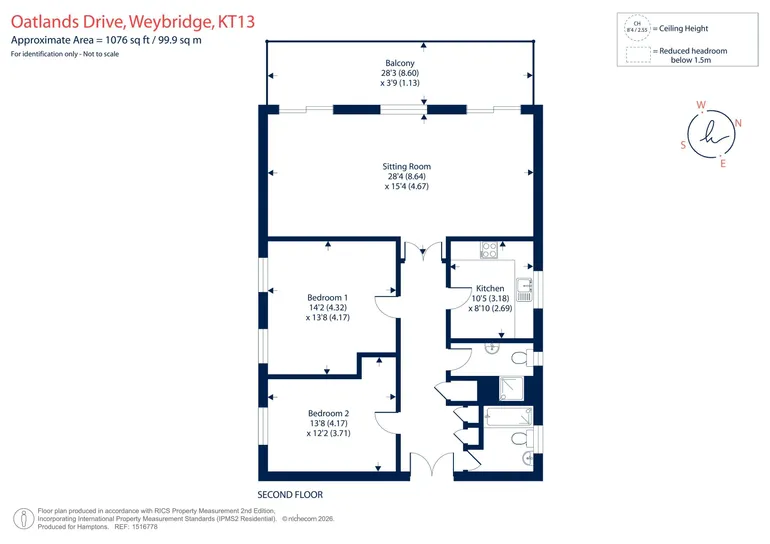 Floorplan 1 for Oatlands Drive, Weybridge, KT13
