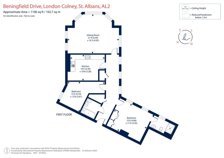 Floorplan 1 for Beningfield Drive, St. Albans, AL2