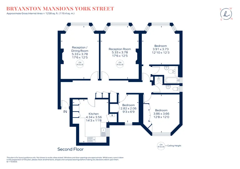 Floorplan 1 for York Street, London, W1H
