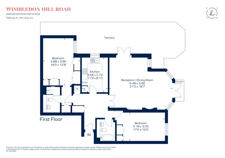 Floorplan 1 for Wimbledon Hill Road, London, SW19
