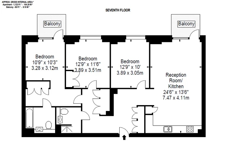 Floorplan 1 for Charles Clowes Walk London SW11