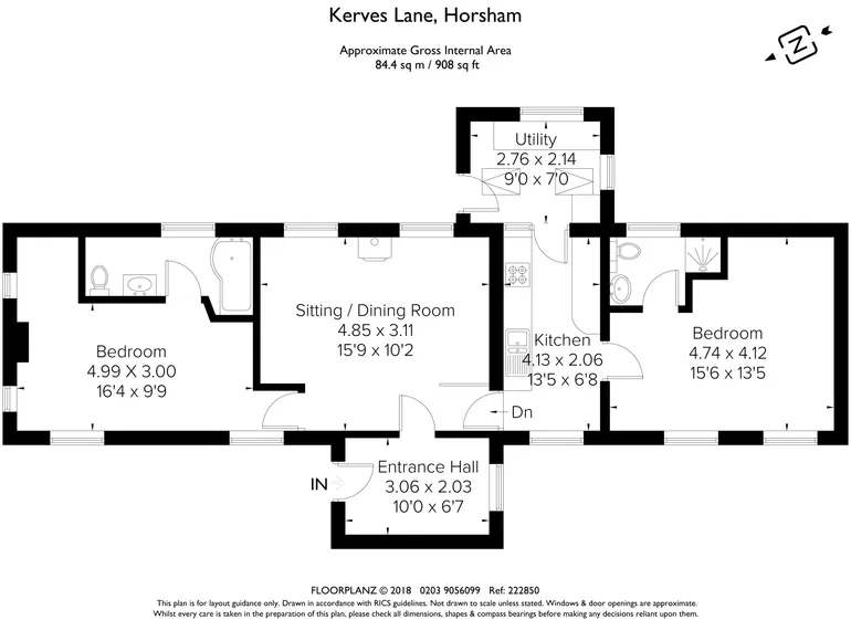 Floorplan 1 for Kerves Lane, Horsham, RH13
