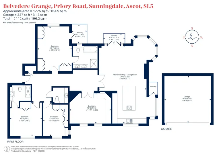 Floorplan 1 for Priory Road, Sunningdale SL5