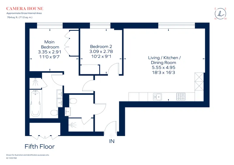 Floorplan 1 for Pinewood Gardens, Teddington, TW11