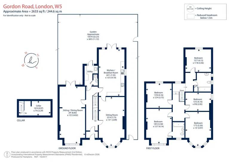 Floorplan 1 for Gordon Road London, W5 (EPC E)