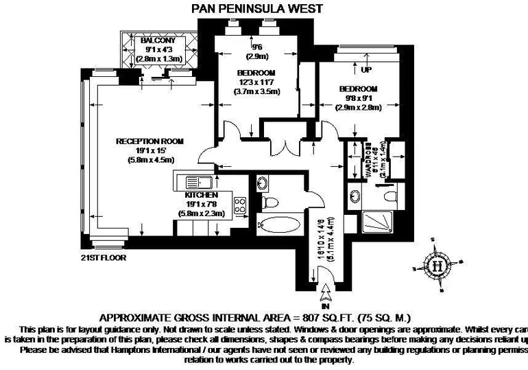 Floorplan 1 for Pan Peninsula Square, E14
