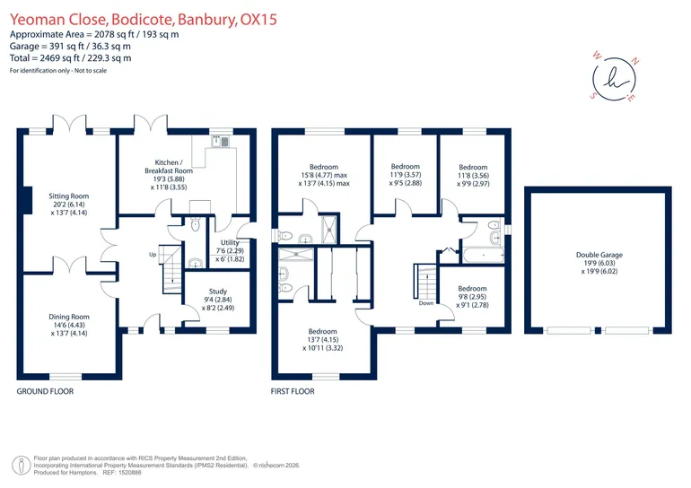 Floorplan 1 for Yeoman Close, Bodicote, OX15