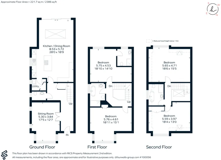 Floorplan 1 for Hurst Villas, Hurst Road, East Molesey, KT8