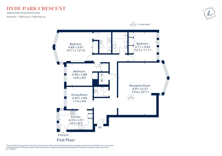 Floorplan 1 for Hyde Park Crescent Hyde Park W2