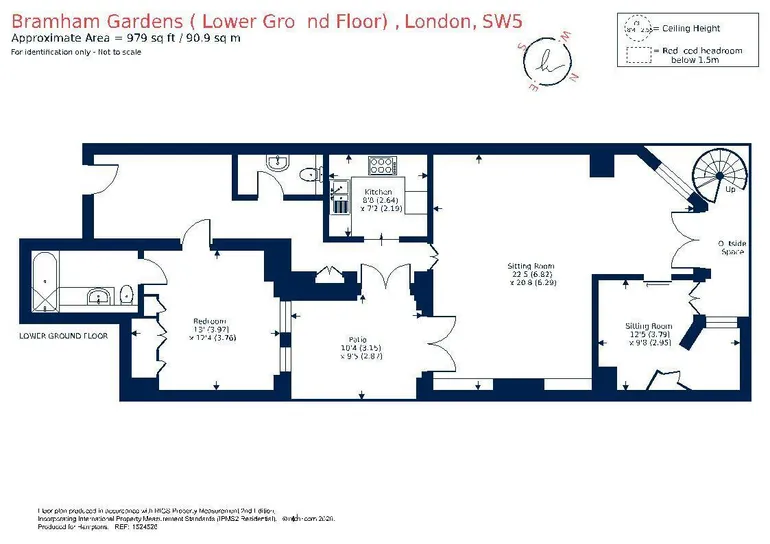 Floorplan 1 for Bramham Gardens Earls Court SW5