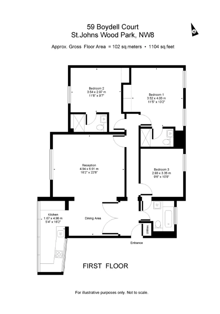 Floorplan 1 for St. Johns Wood Park London NW8