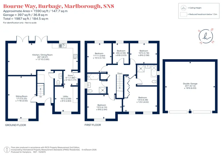Floorplan 1 for Bourne Way, Burbage, SN8