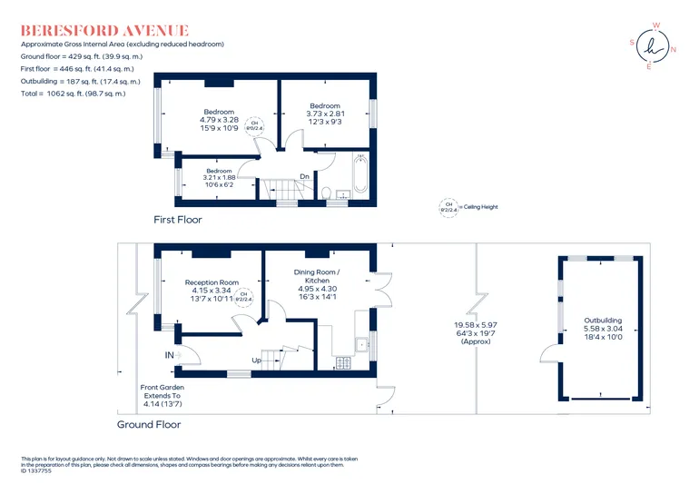 Floorplan 1 for Beresford Avenue, Elthorne Heights, Hanwell, W7