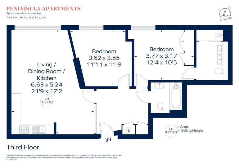 Floorplan 1 for Peninsula Apartments Praed Street Paddington W2