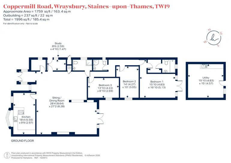 Floorplan 1 for Coppermill Road, Wraysbury, TW19