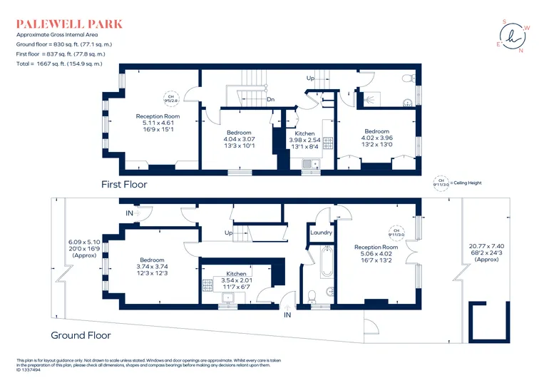 Floorplan 1 for Palewell Park, London, SW14