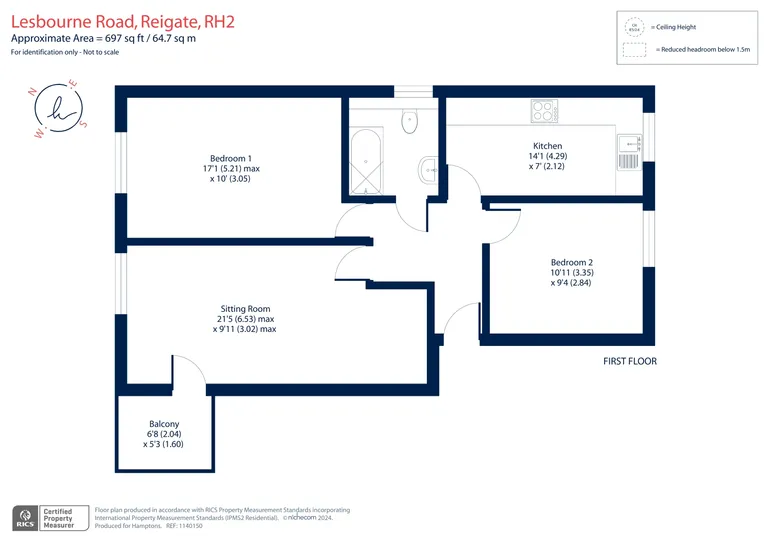 Floorplan 1 for Lesbourne Road Reigate RH2