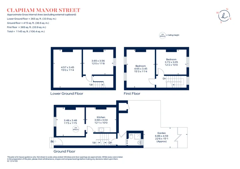 Floorplan 1 for Clapham Manor Street, London, SW4