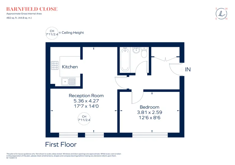 Floorplan 1 for Barnfield Close, London, SW17