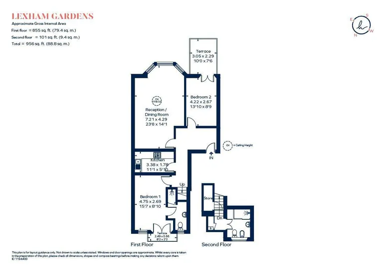Floorplan 1 for Lexham Gardens London W8