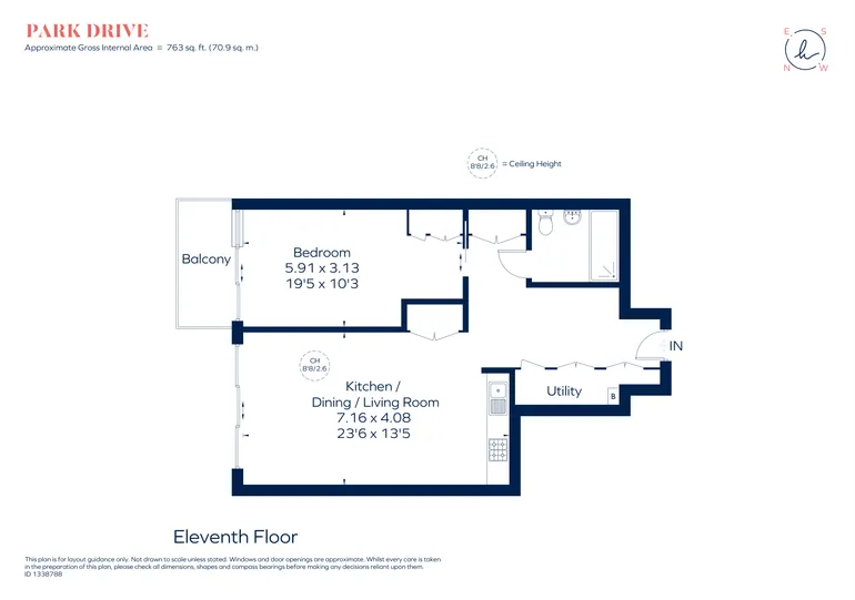 Floorplan 1 for Park Drive, E14